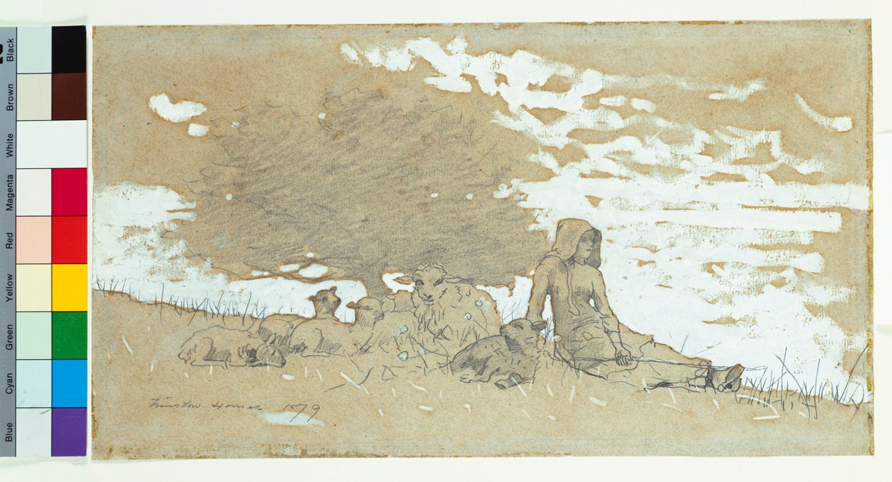 A Shepherdess, 1879 by Winslow Homer