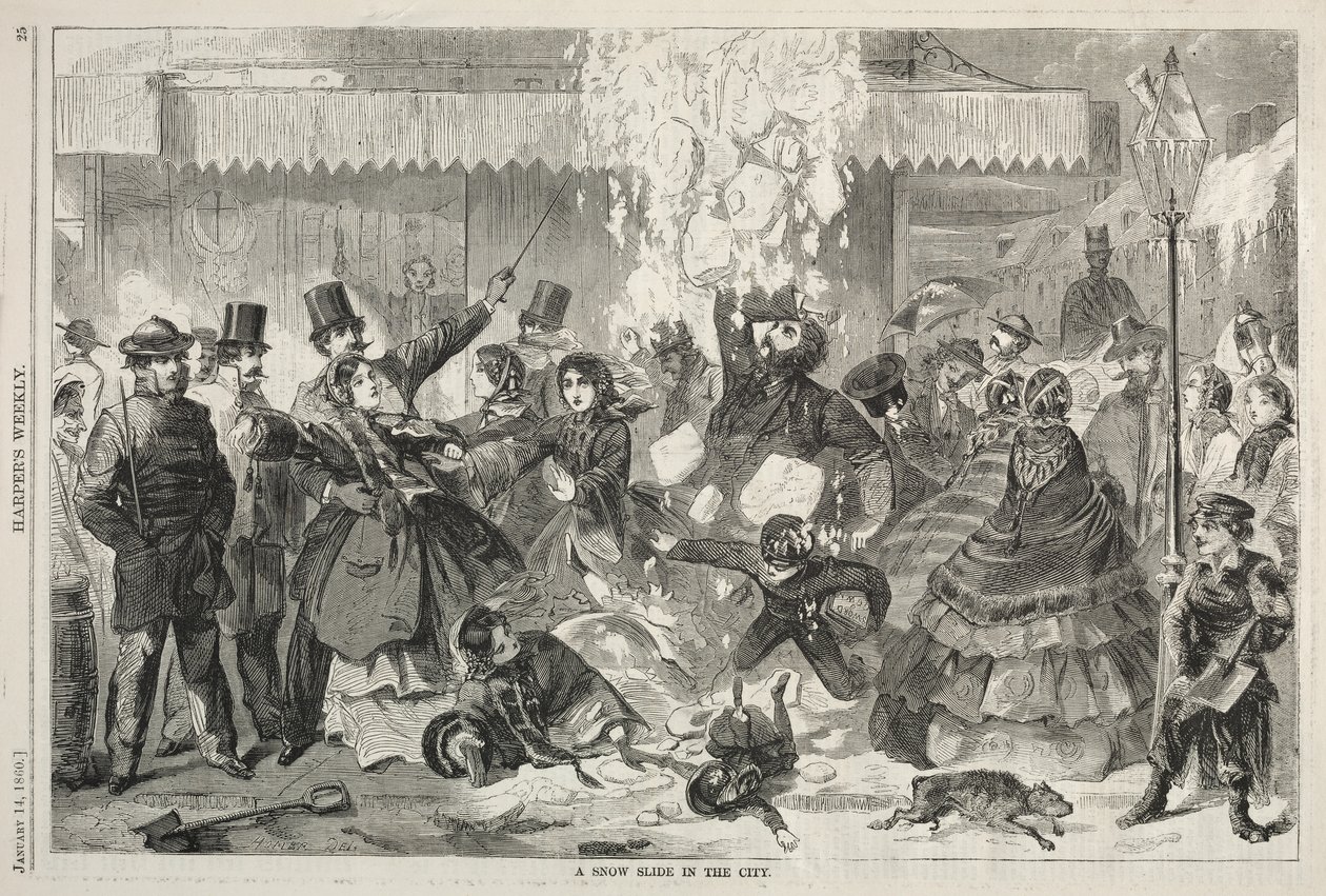 A Snow Slide in the City, 1860 by Winslow Homer
