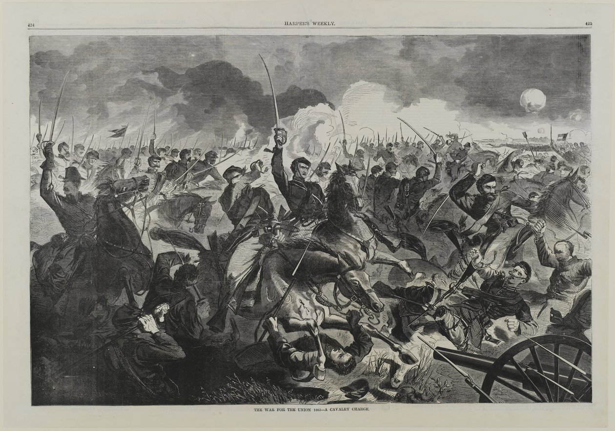 A War for the Union 1862 - A Cavalry Charge by Winslow Homer