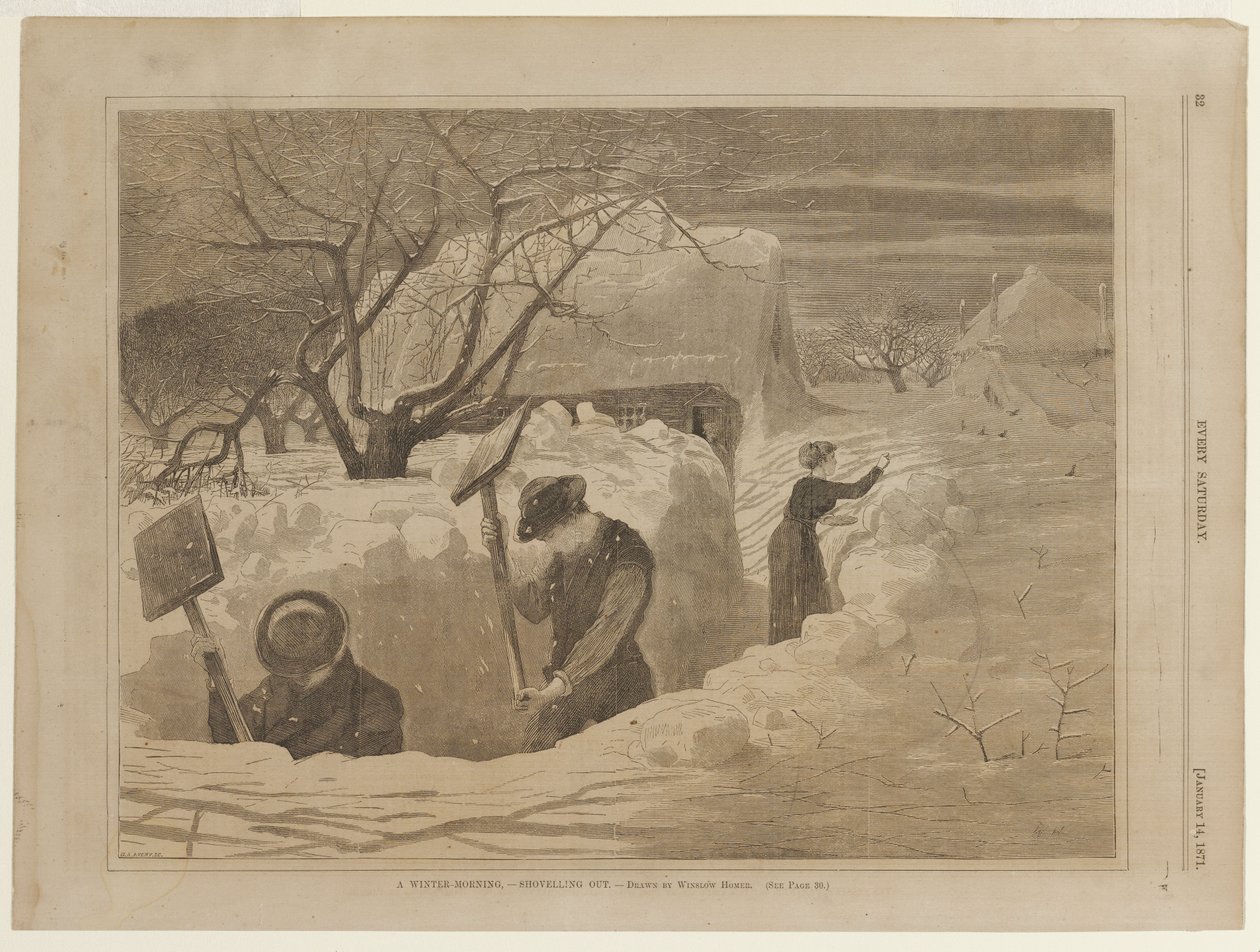 A Winter Morning Shoveling Out by Winslow Homer