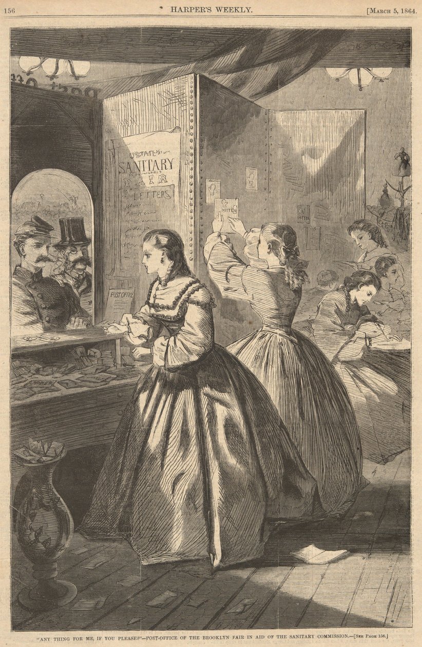 Any Thing for Me, If You Please?-- Post Office of the Brooklyn Fair in Aid of the Sanitary Commission, from Harper