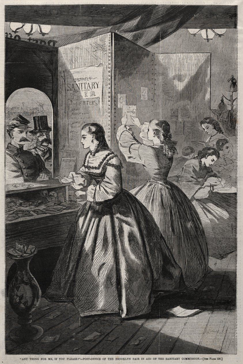 "Any Thing for Me, If you Please?" - Post-Office of the Brooklyn Fair in Aid of the Sanitary Commission by Winslow Homer