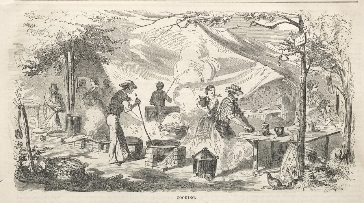 Camp Meeting Sketches: Cooking by Winslow Homer