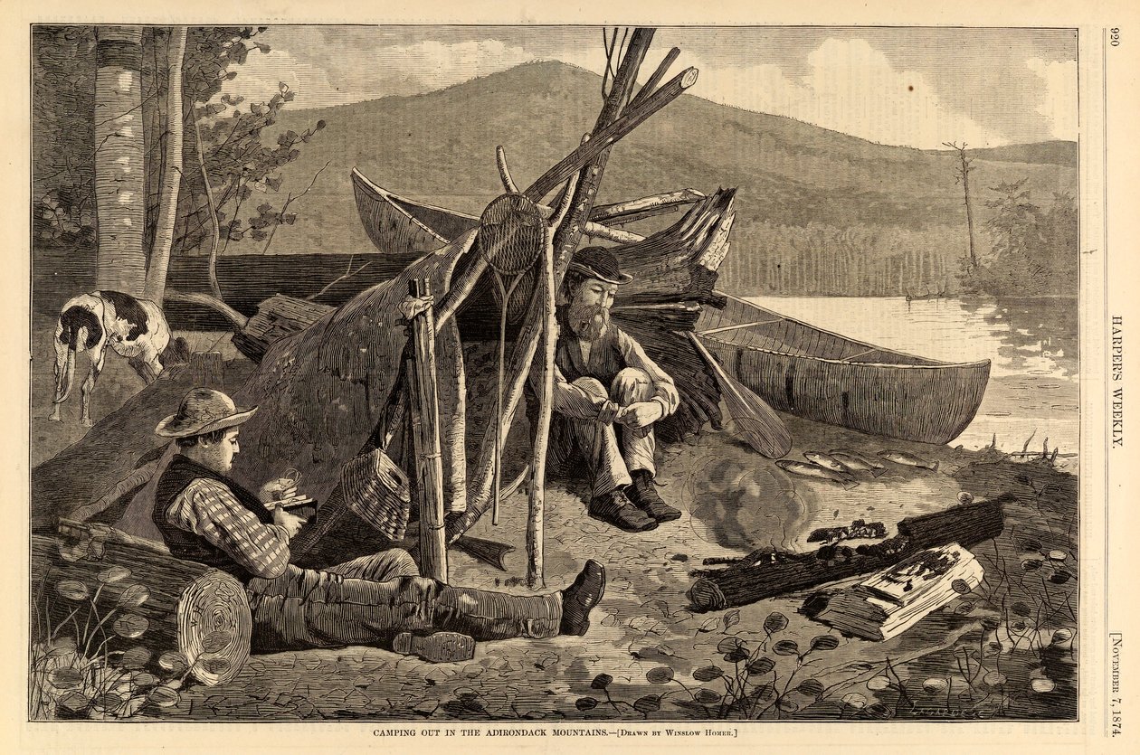 Camping Out in the Adirondack Mountains, from Harper