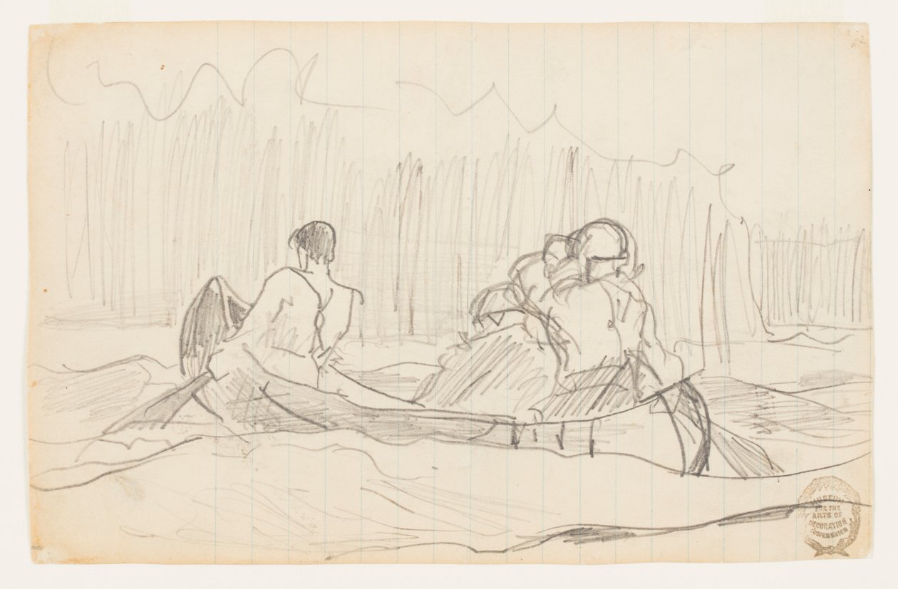 Canoe with Three Men by Winslow Homer