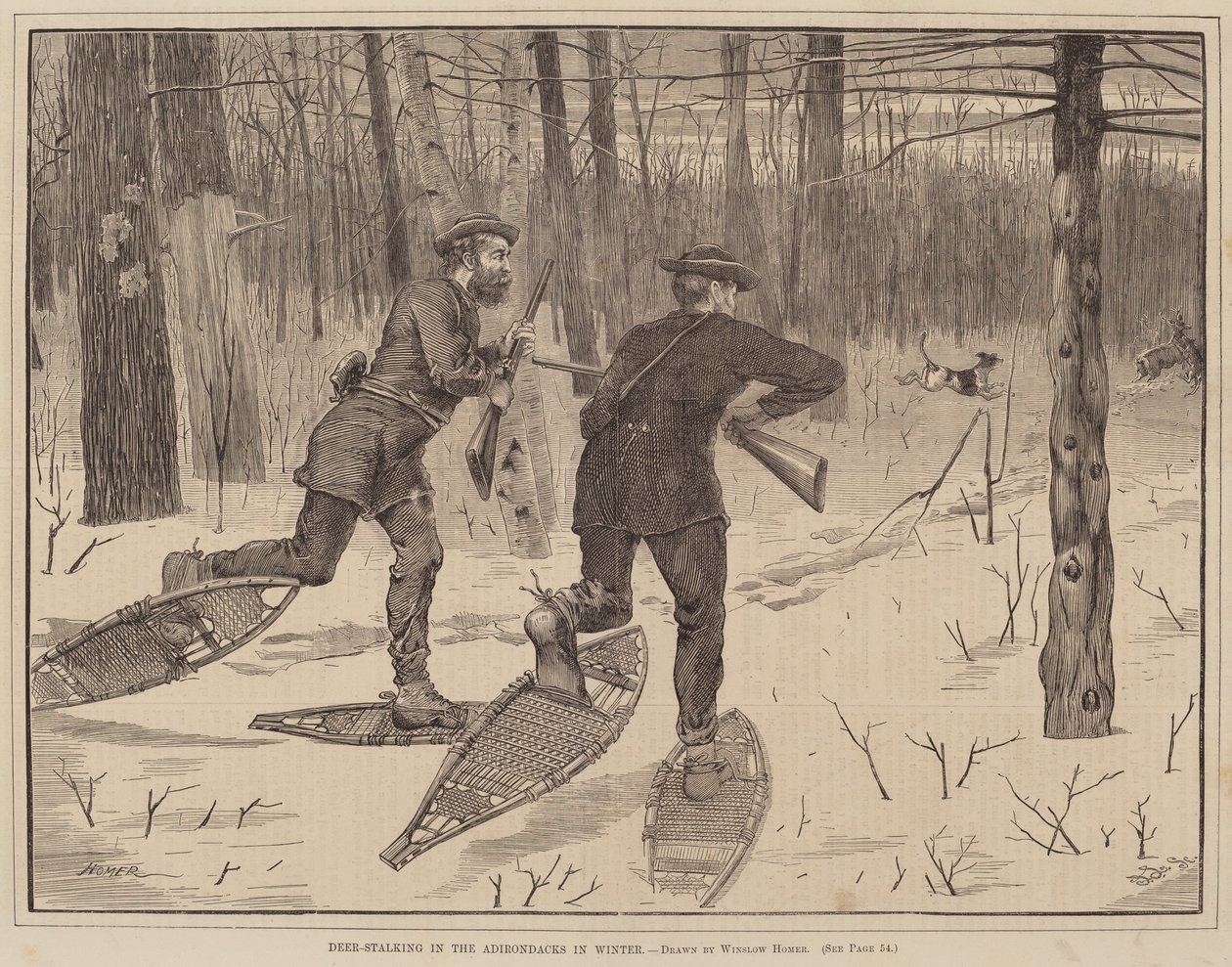 Deer-Stalking in the Adirondacks in Winter by Winslow Homer