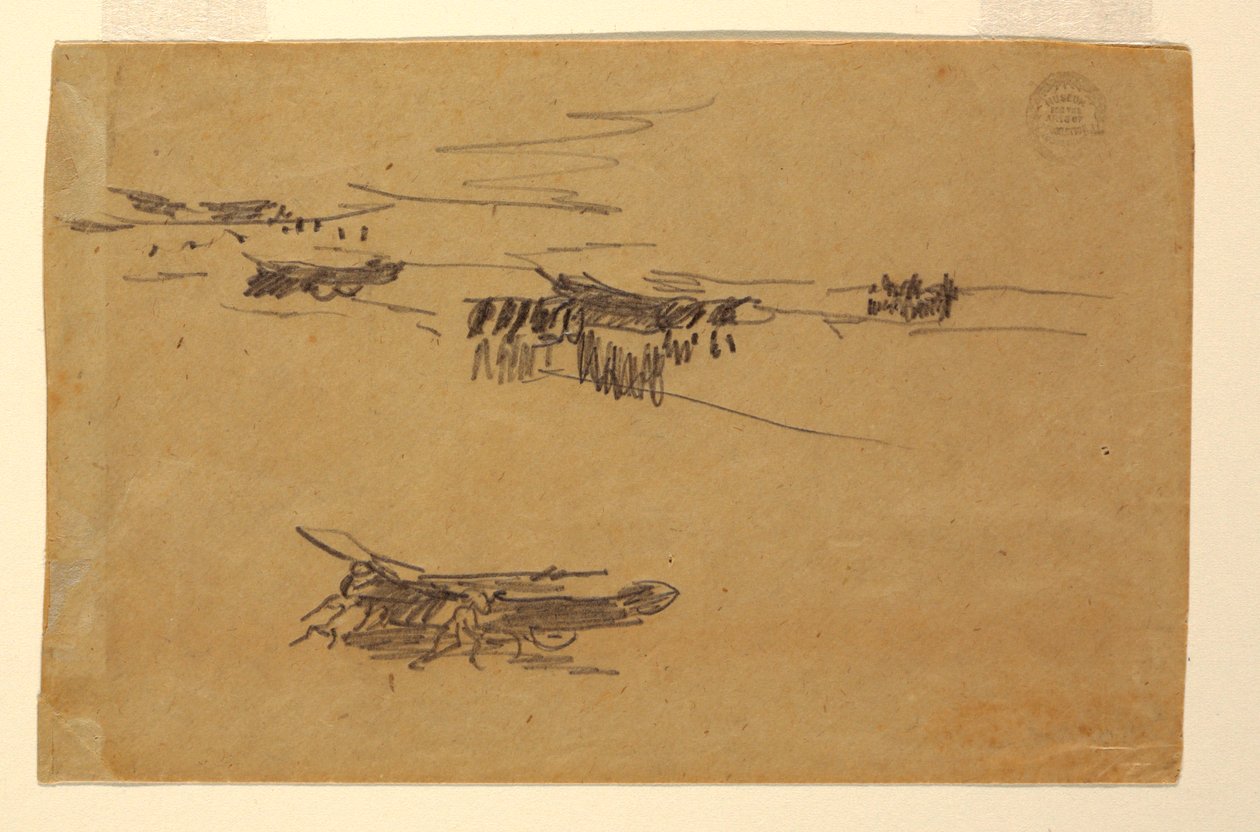 Sketches of Dories on Carriages, 1881 by Winslow Homer
