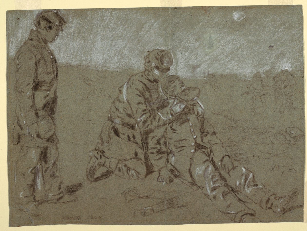 Soldier Giving Water to a Wounded Companion, 1864 by Winslow Homer