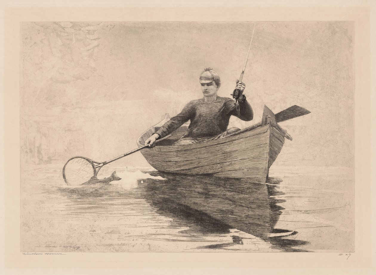 Fly Fishing, Saranac Lake by Winslow Homer