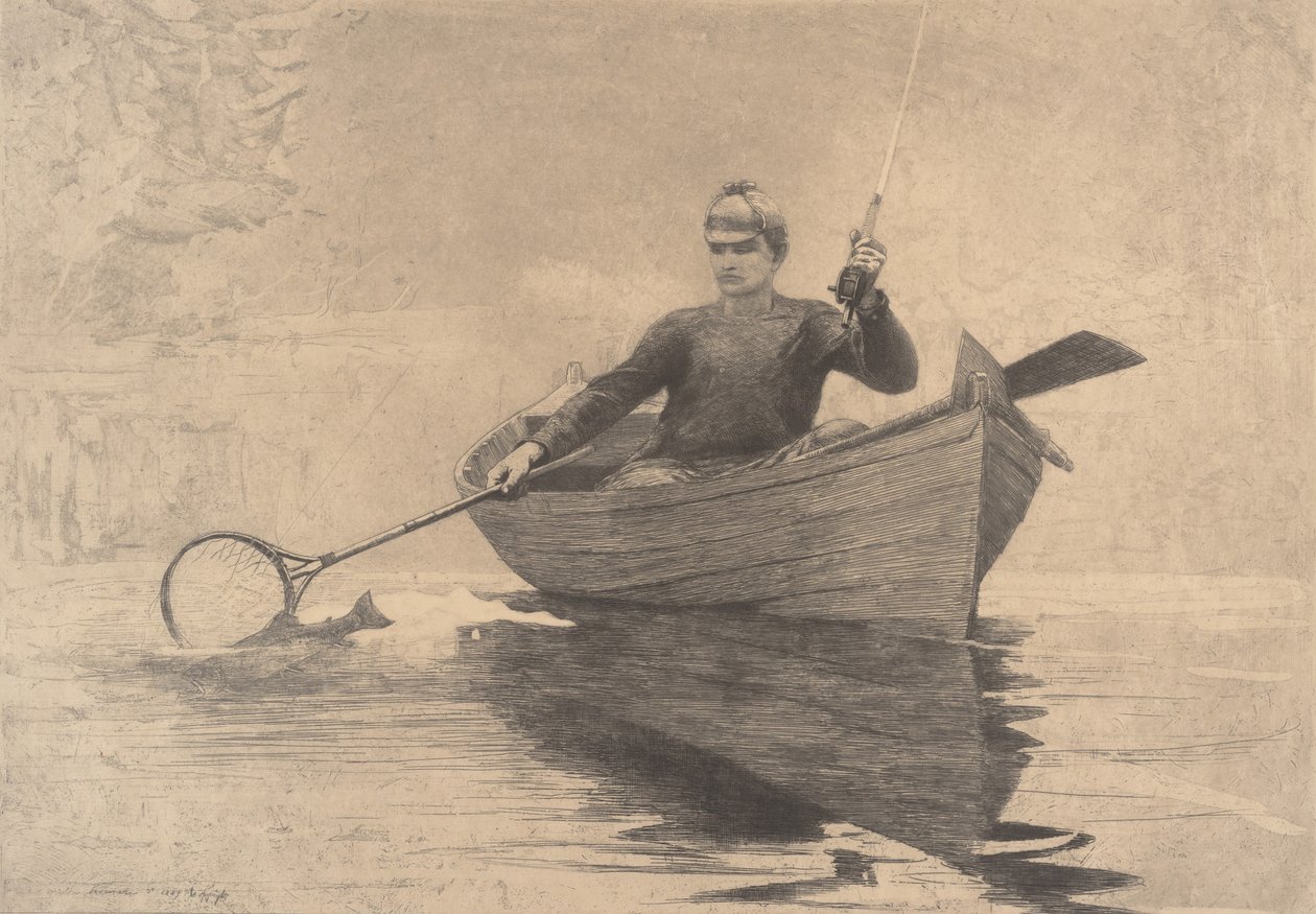 Fly Fishing, Saranac Lake by Winslow Homer