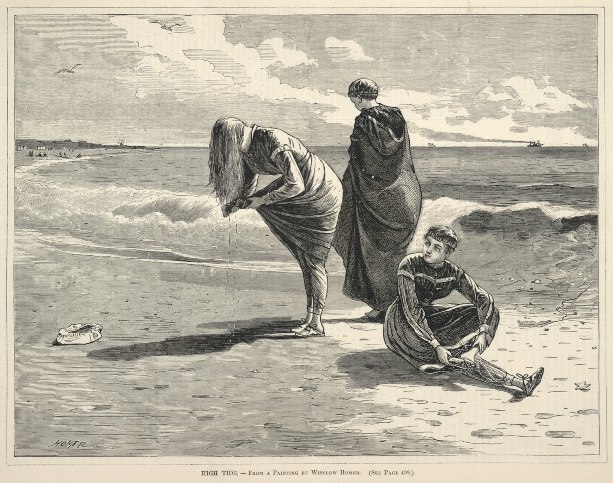High Tide, from Every Saturday: An Illustrated Journal of Choice Reading, August 6, 1870 by Winslow Homer