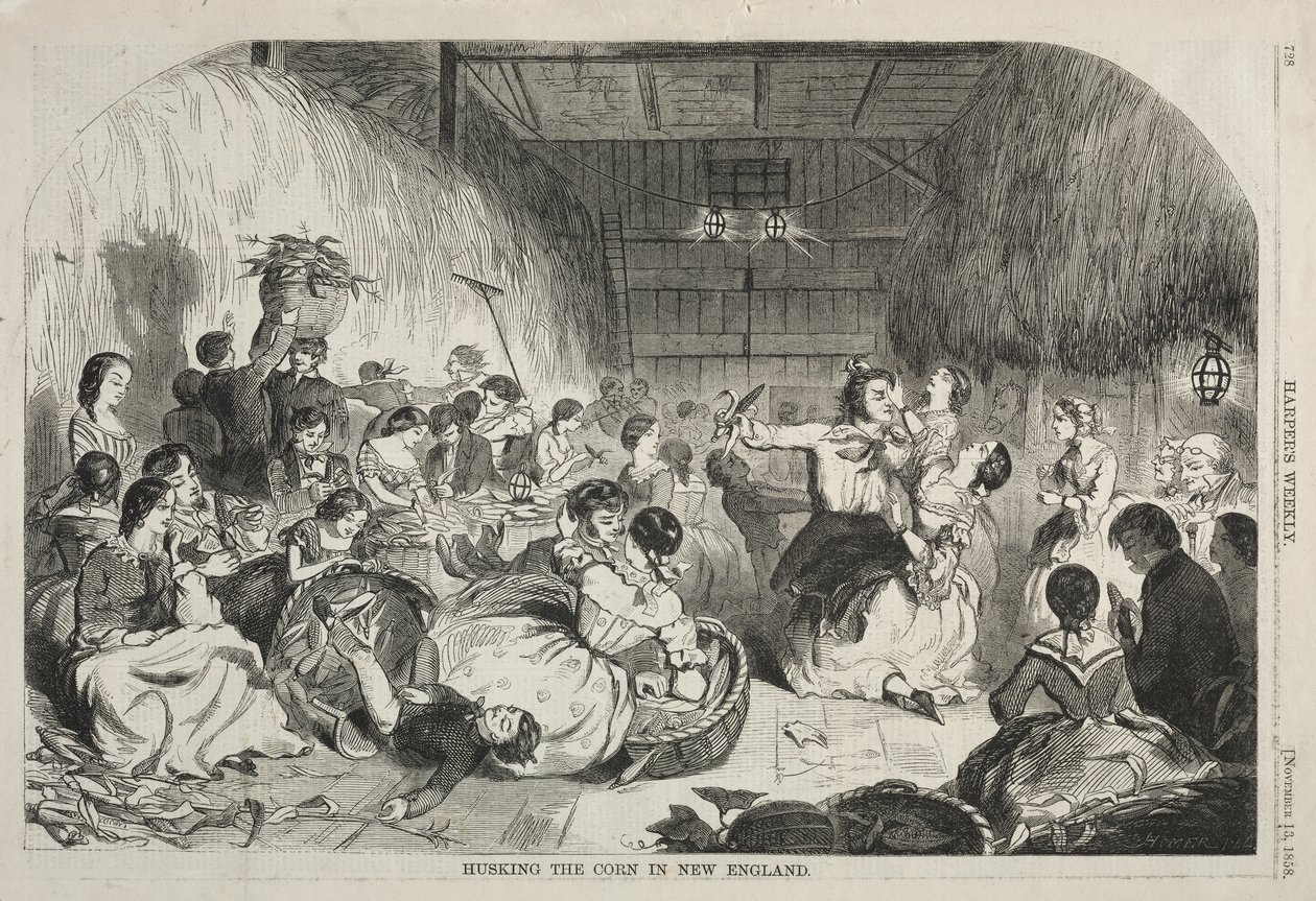 Husking the Corn in New England by Winslow Homer