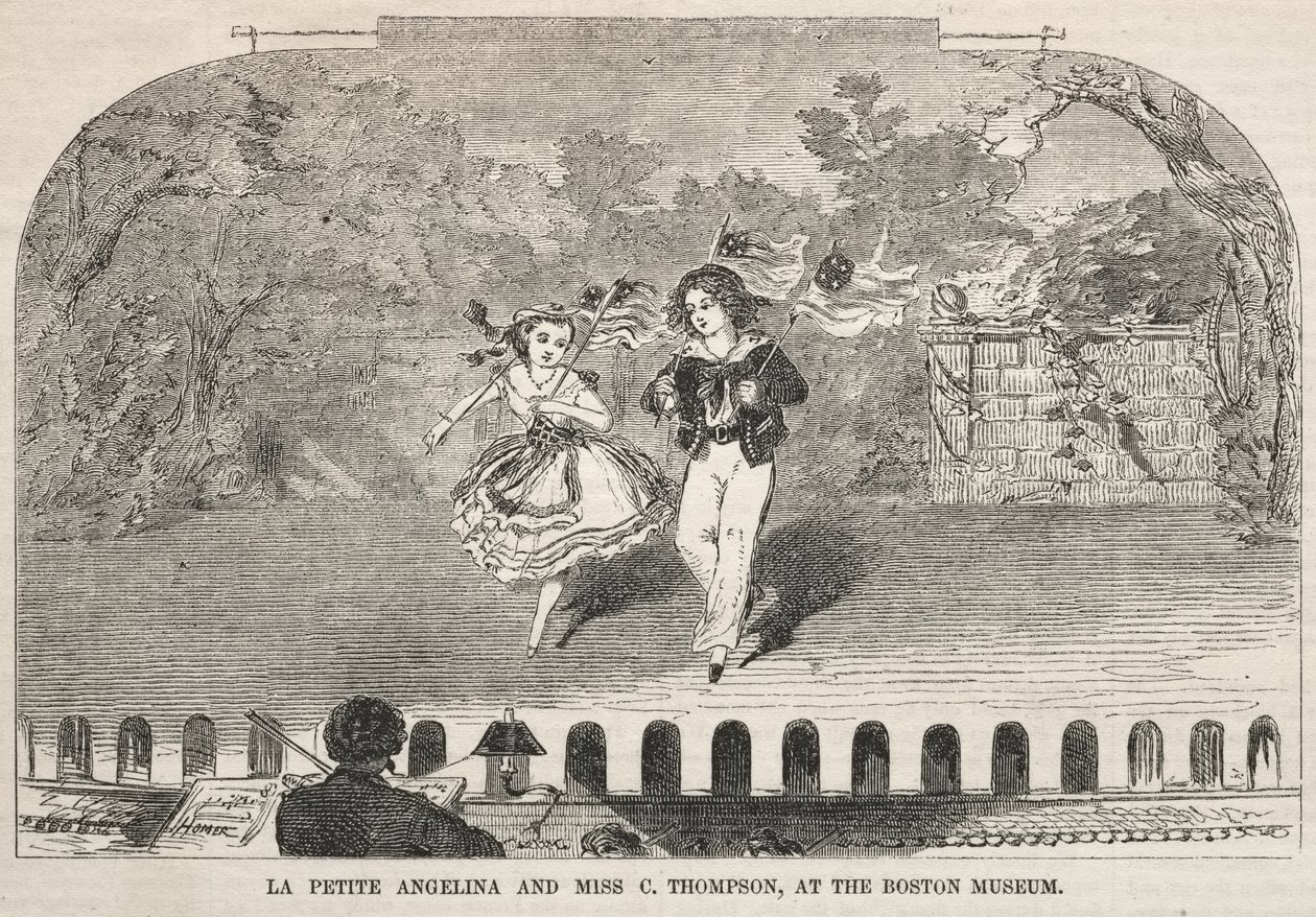 La Petite Angelina and Miss C. Thompson, at the Boston Museum by Winslow Homer