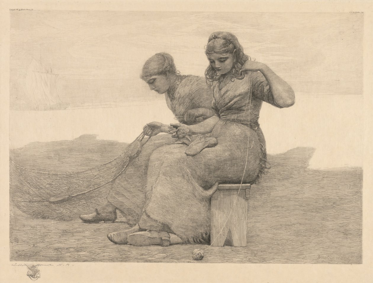 Mending the Tears by Winslow Homer