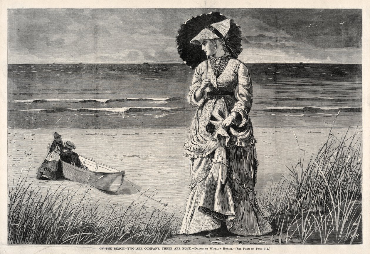 On the Beach - Two are Company, Three are None by Winslow Homer