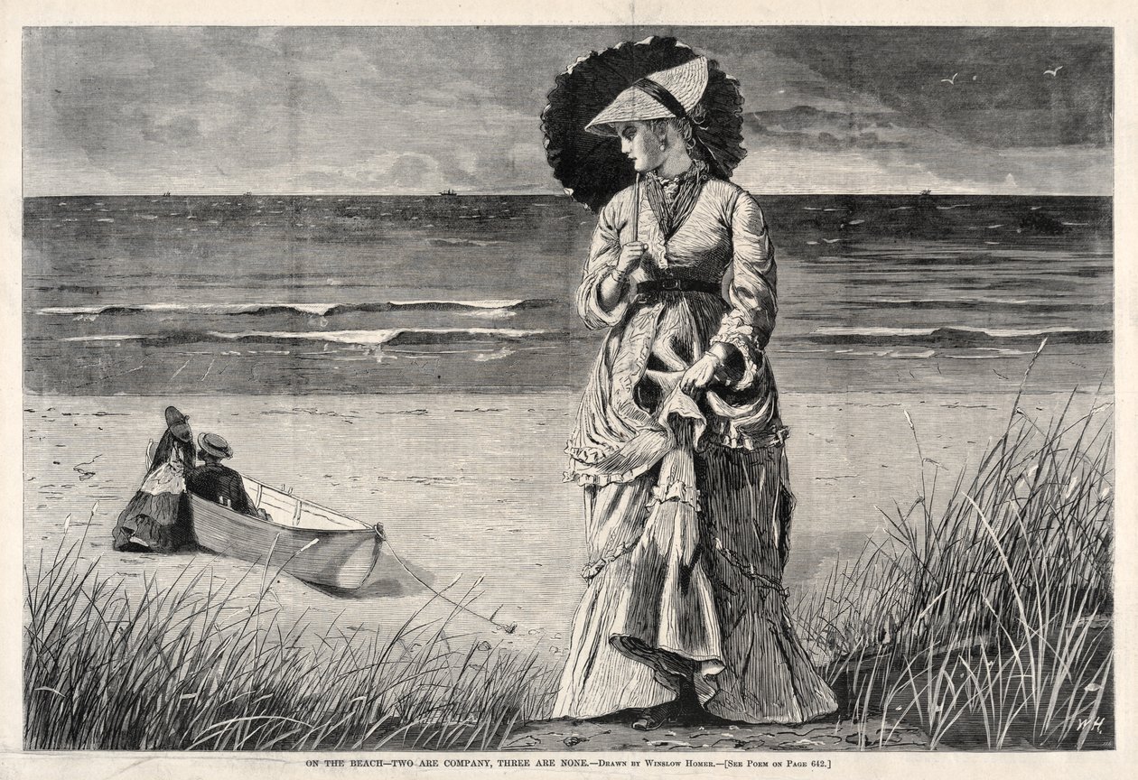 On the Beach - Two are Company, Three are None by Winslow Homer