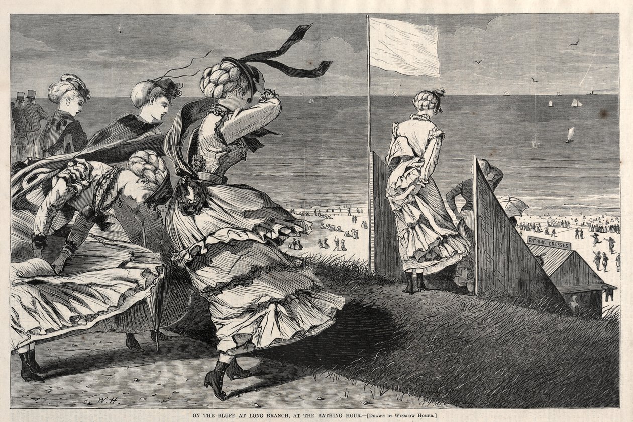On the Bluff at Long Branch, at the Bathing Hour by Winslow Homer