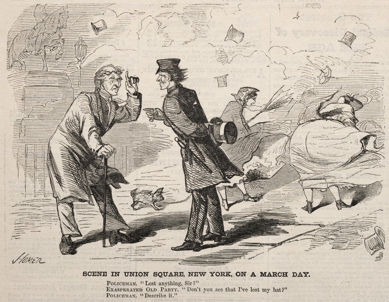 Scene in Union Square, New York, on a March Day by Winslow Homer