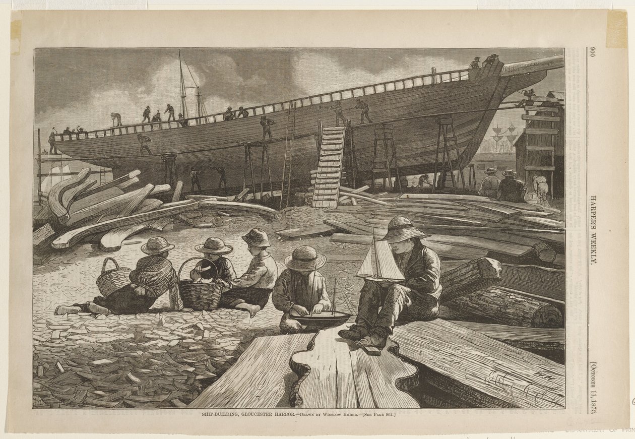 Ship-Building, Gloucester Harbor by Winslow Homer