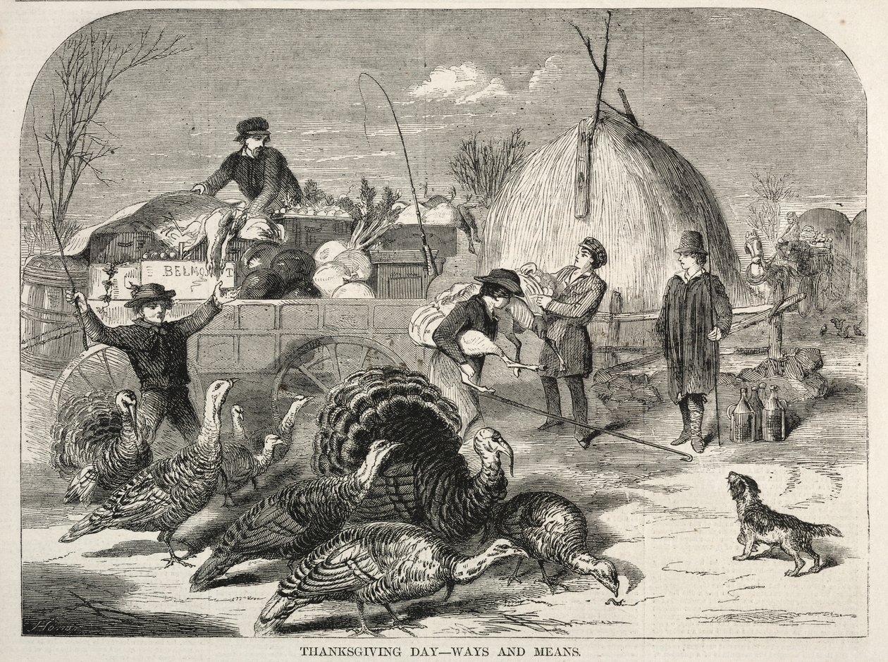 Thanksgiving Day - Ways and Means by Winslow Homer