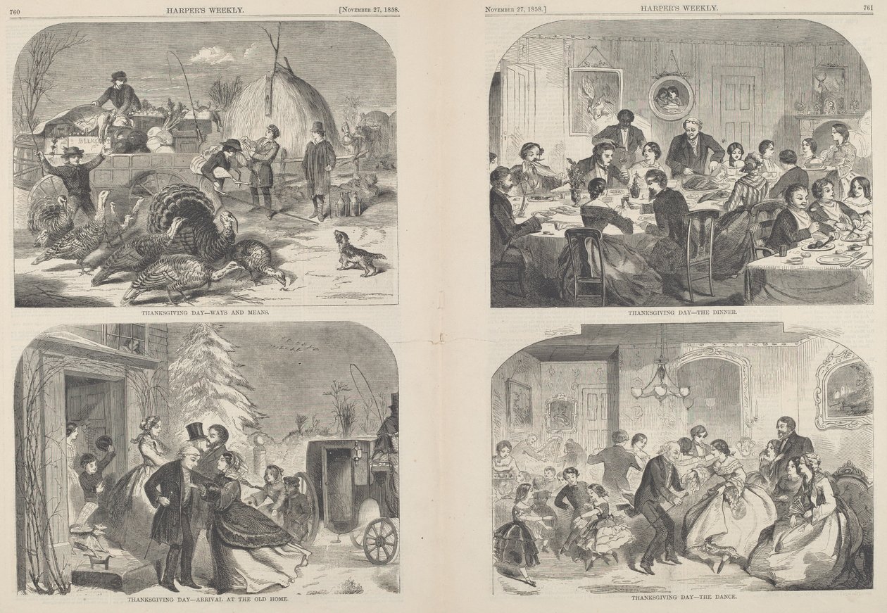 Thanksgiving Day - Ways and Means [upper left] by Winslow Homer