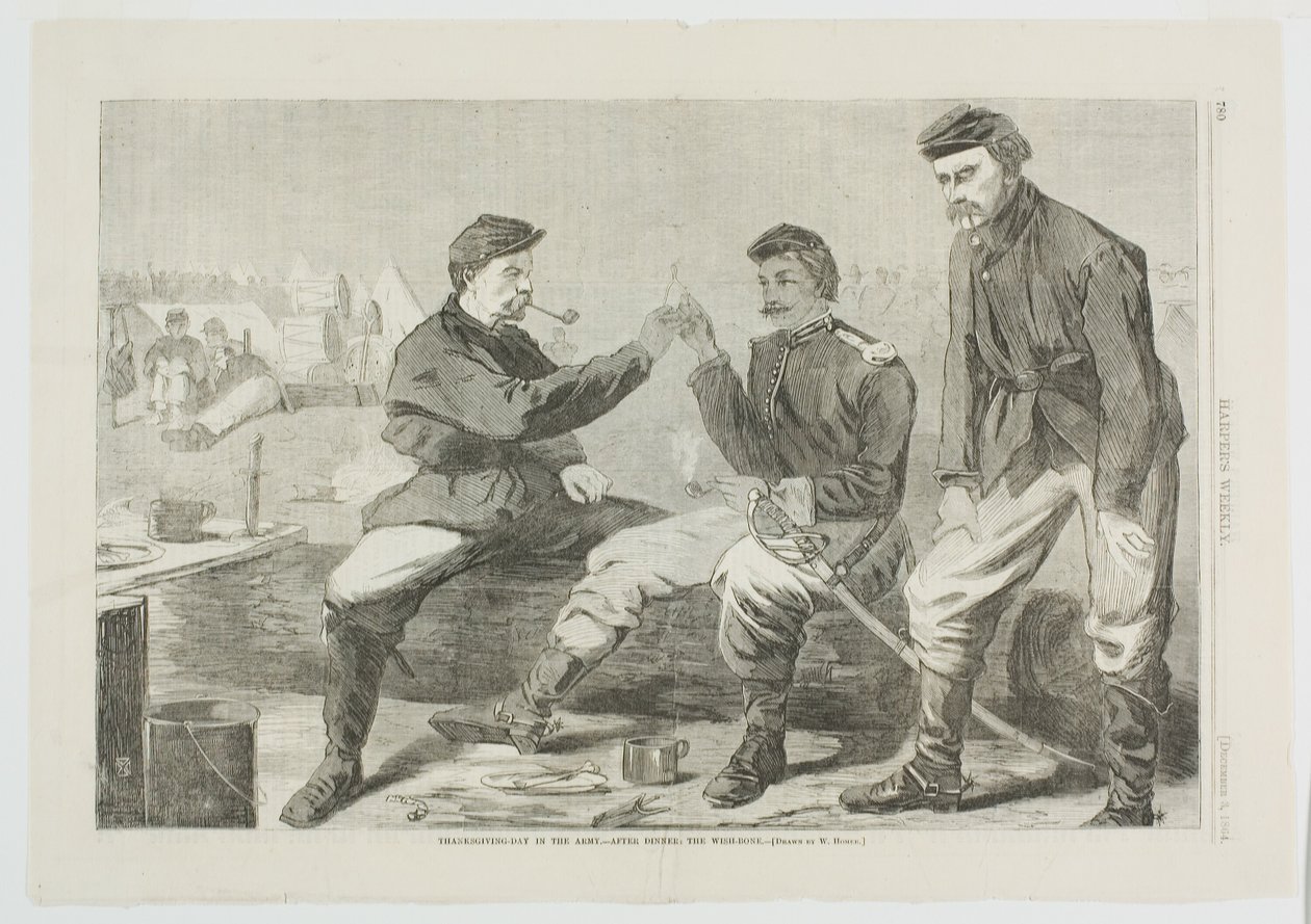 Thanksgiving Day in the Army—After Dinner: The Wish Bone by Winslow Homer
