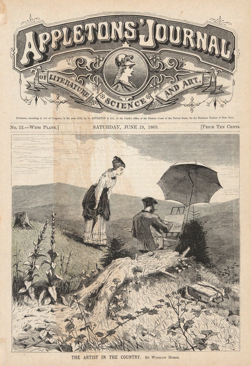 The Artist in the Country, Cover Illustration for Appleton by Winslow Homer