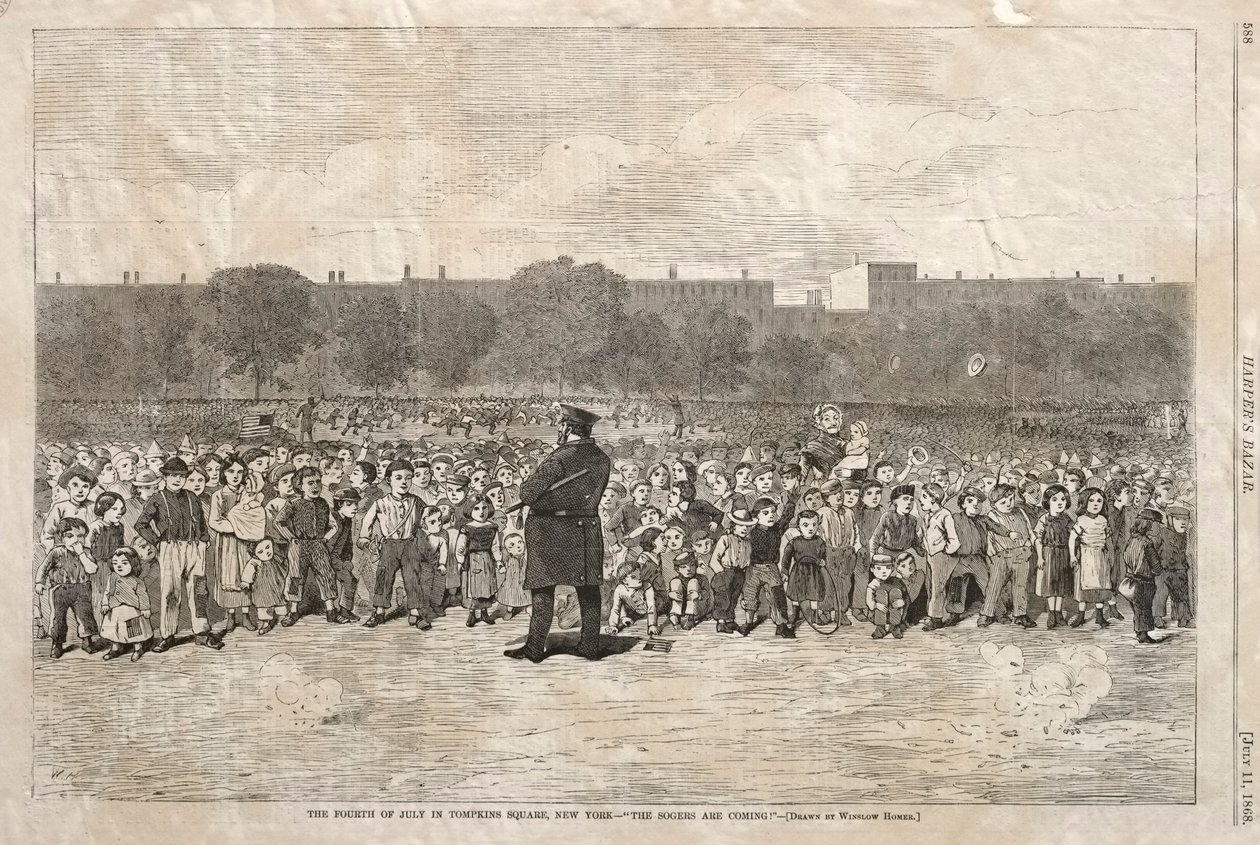 The Fourth of July in Tompkins Square, New York - The Soldiers Are Coming, 1868 by Winslow Homer