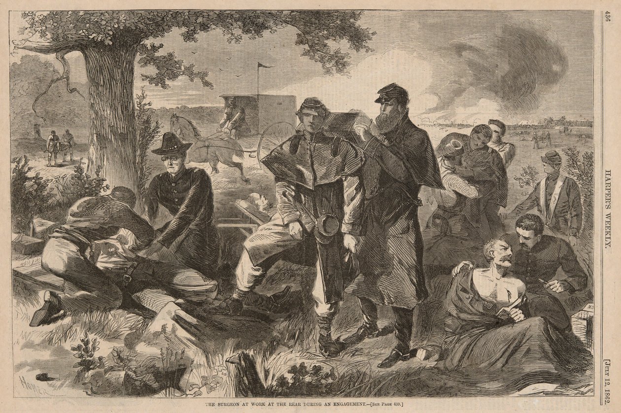The Surgeon at Work in the Rear during an Engagement, from Harper by Winslow Homer