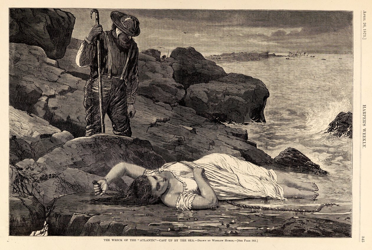 The Wreck on the "Atlantic"--Cast up by the Sea, from Harper