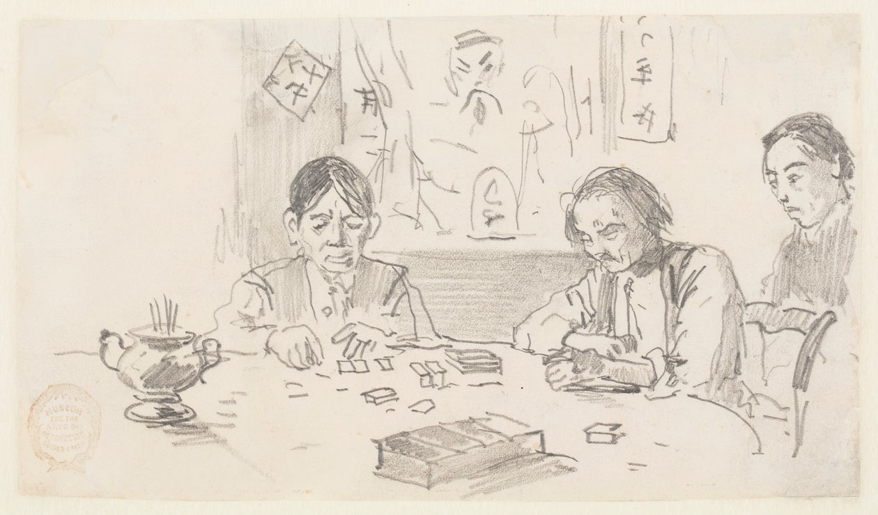 Three Chinese Men Playing Dominoes in a Baxter Street Club-House, New York City by Winslow Homer
