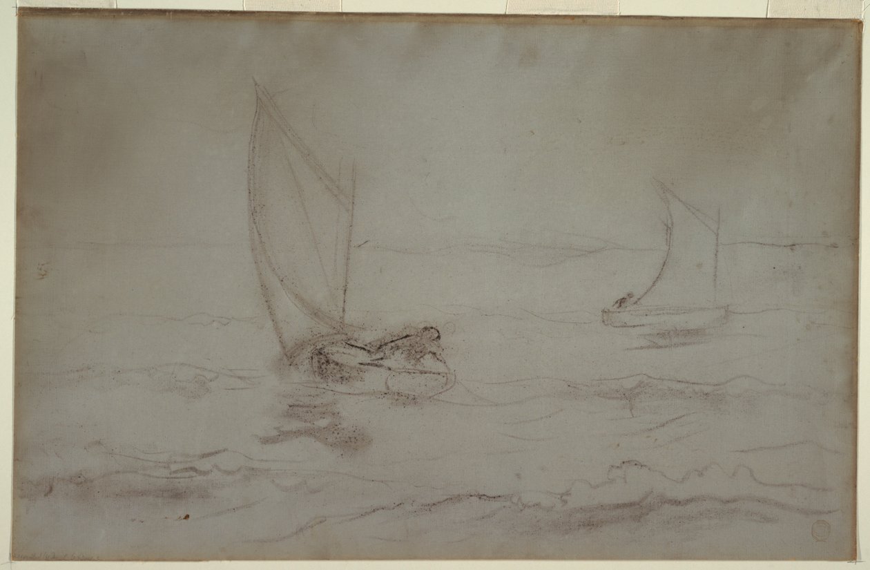 Two Sloops Sailing by Winslow Homer