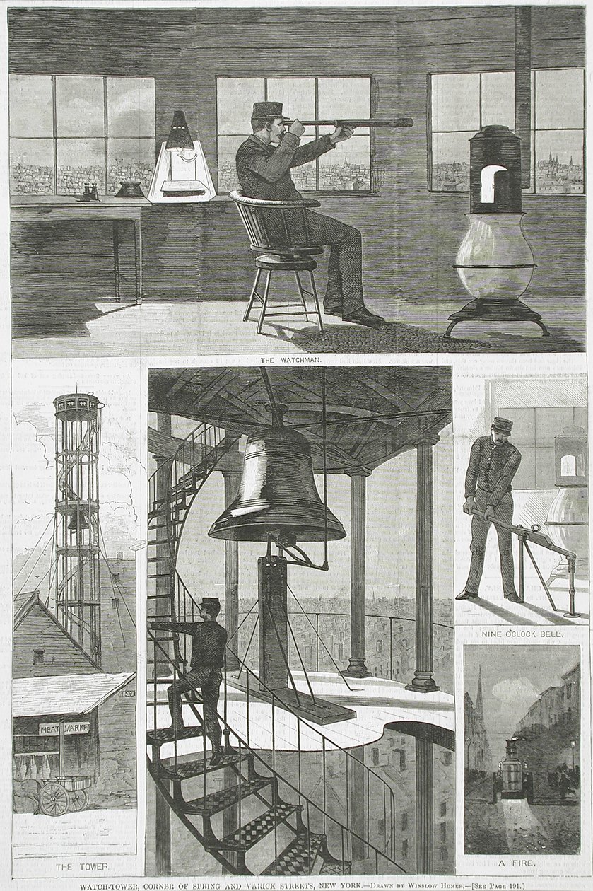 Watch-Tower, Corner of Spring and Varick Streets, New York by Winslow Homer