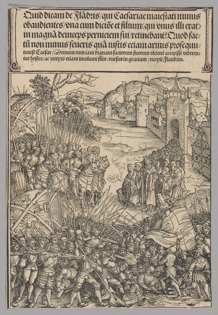 Flemish Rebellion, plate 7 from Historical Scenes from the Life of Emperor Maximilian I from the Triumphal Arch by Wolf Traut