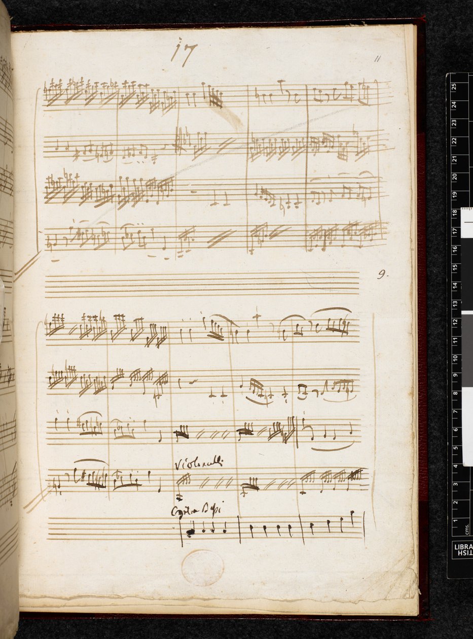 Adagio and Fugue in C minor, K. 546, Add. 28996, f.11r by Wolfgang Amadeus Mozart