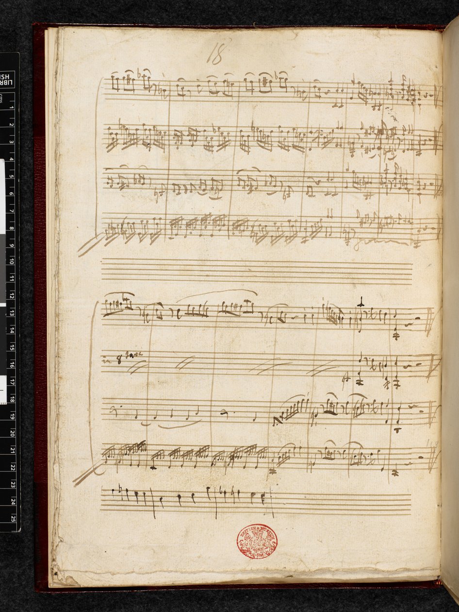 Adagio and Fugue in C minor, K. 546, Add. 28996, f.11v by Wolfgang Amadeus Mozart