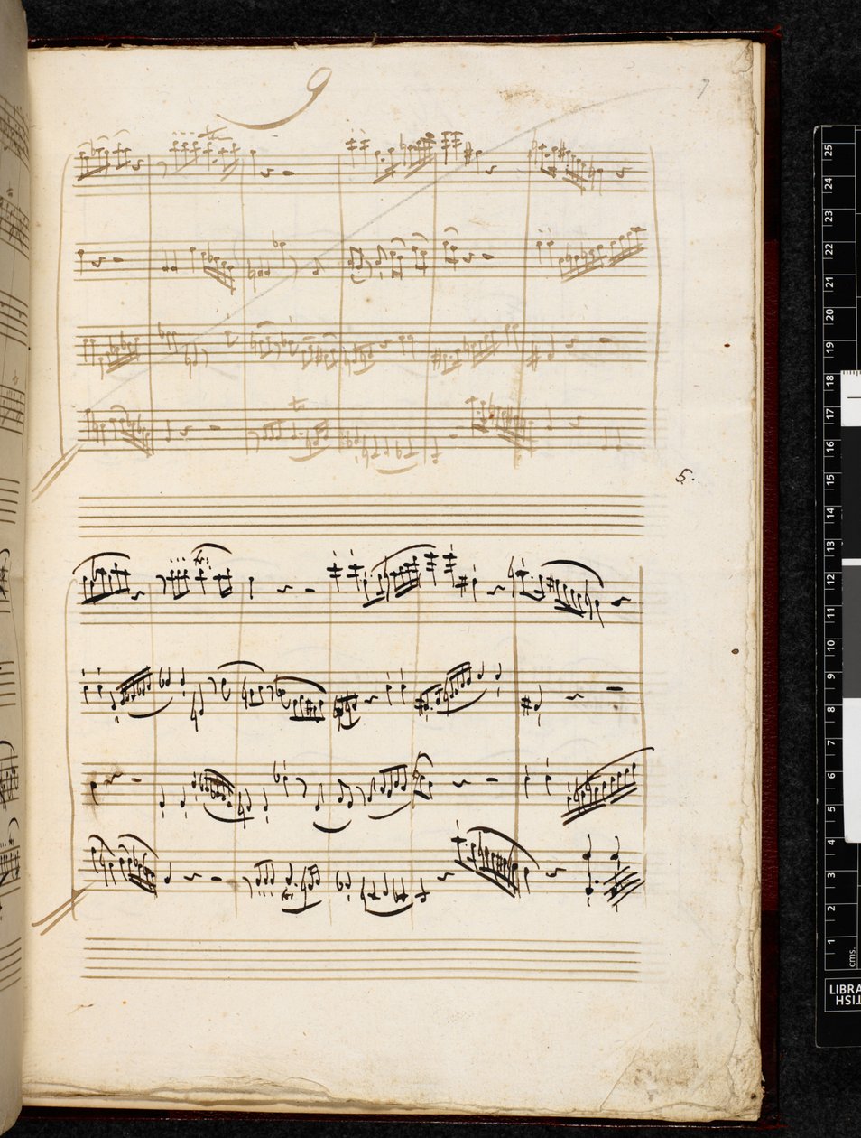 Adagio and Fugue in C minor, K. 546, Add. 28996, f.7r by Wolfgang Amadeus Mozart