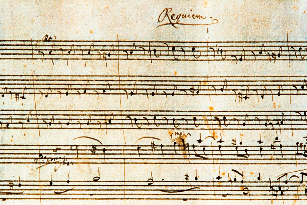 Autograph score of Requiem, K. 626 by Austrian composer Wolfgang