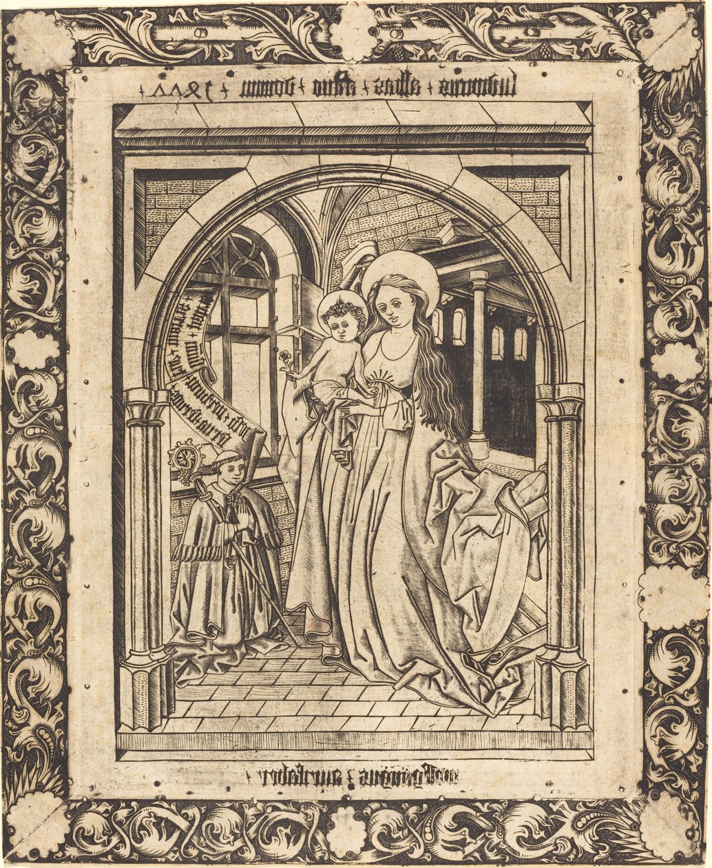 The Madonna and Child with the Abbot Ludwig von Churchwalden by Wolfgang The Goldsmith after Master E.S.