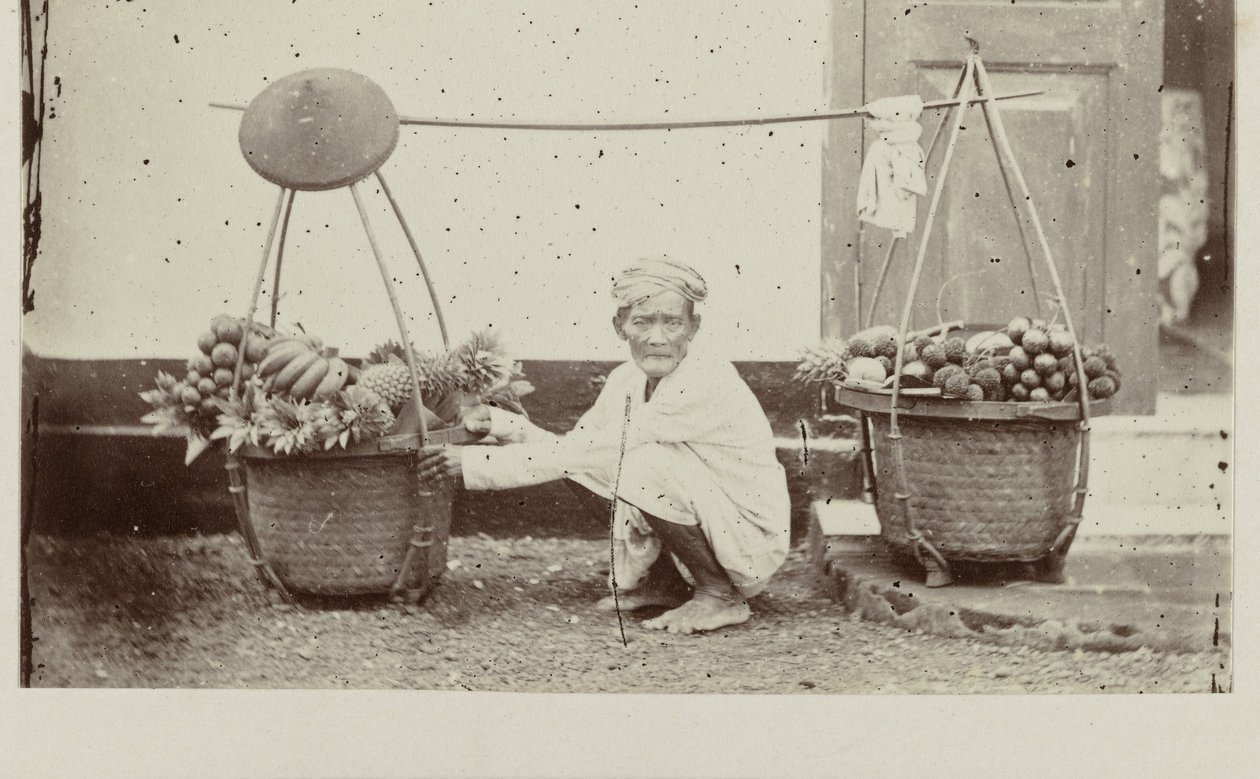 Javanese Porter with Fruits by Woodbury and Page