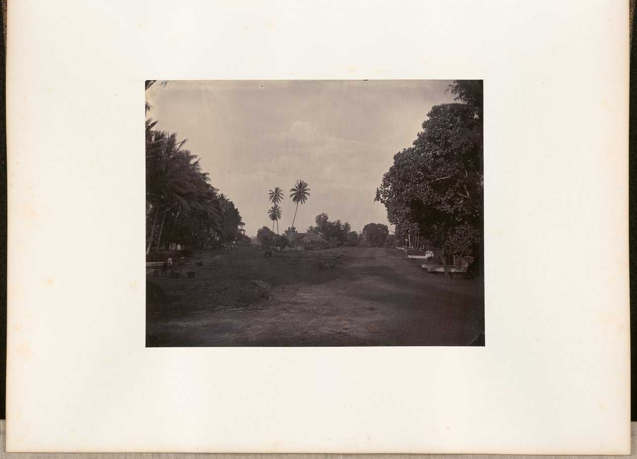 Pavement Work on the Road in Prapatan, Batavia by Woodbury and Page
