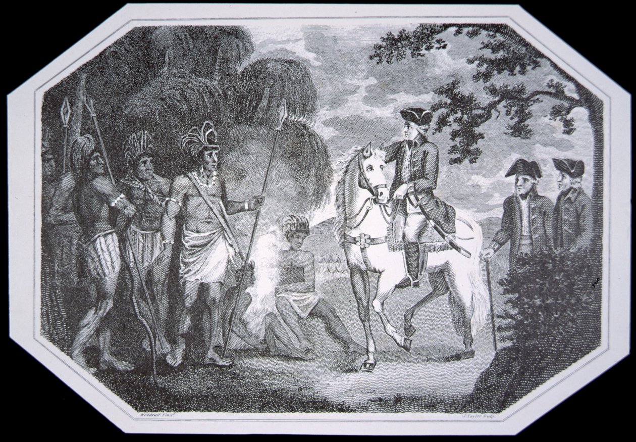 General Burgoyne and the Indians in 1777, engraved by J. Taylor, from 