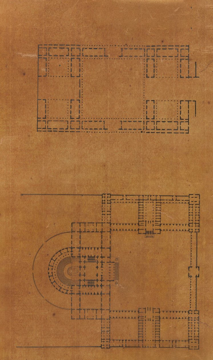 Page from a Scrapbook containing Drawings and Several Prints of Architecture by Workshop of Charles Percier, Workshop of Pierre