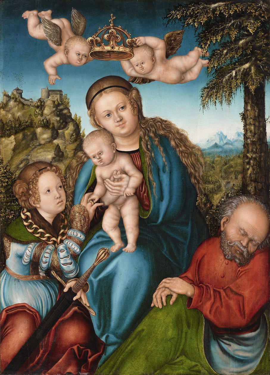The Mystical marriage of Saint Catherine by workshop of Lucas Cranach the Elder