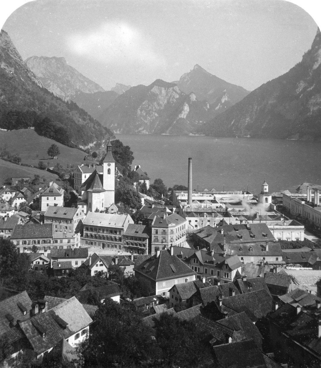 Ebensee and Lake Traun, Salzkammergut, Austria by Wurthle and Sons