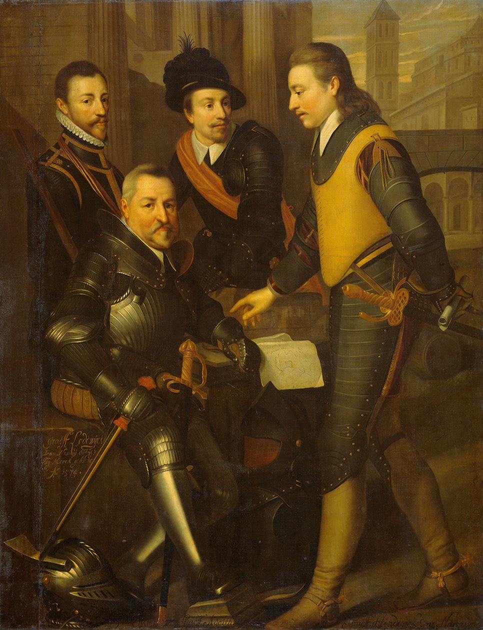 Group Portrait of the Four Brothers of William I, c.1630 by Wybrand Simonsz. de Geest