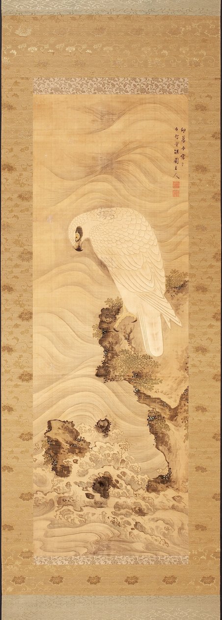 Sea Eagle on a Rock with Waves by Yanagisawa Kien
