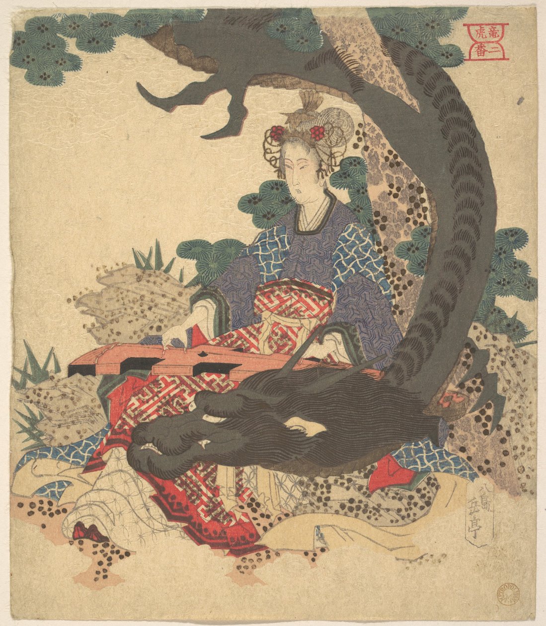 Benzaiten and the Dragon by Yashima Gakutei