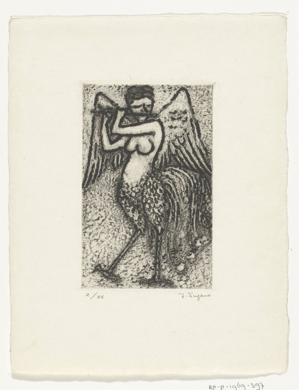 Siren Playing a Flute by Yo Sugano (signed by artist)