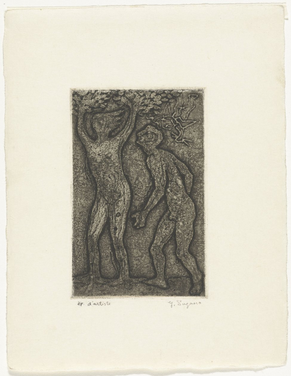 Man and Woman in Gray by Yo Sugano (signed by artist)
